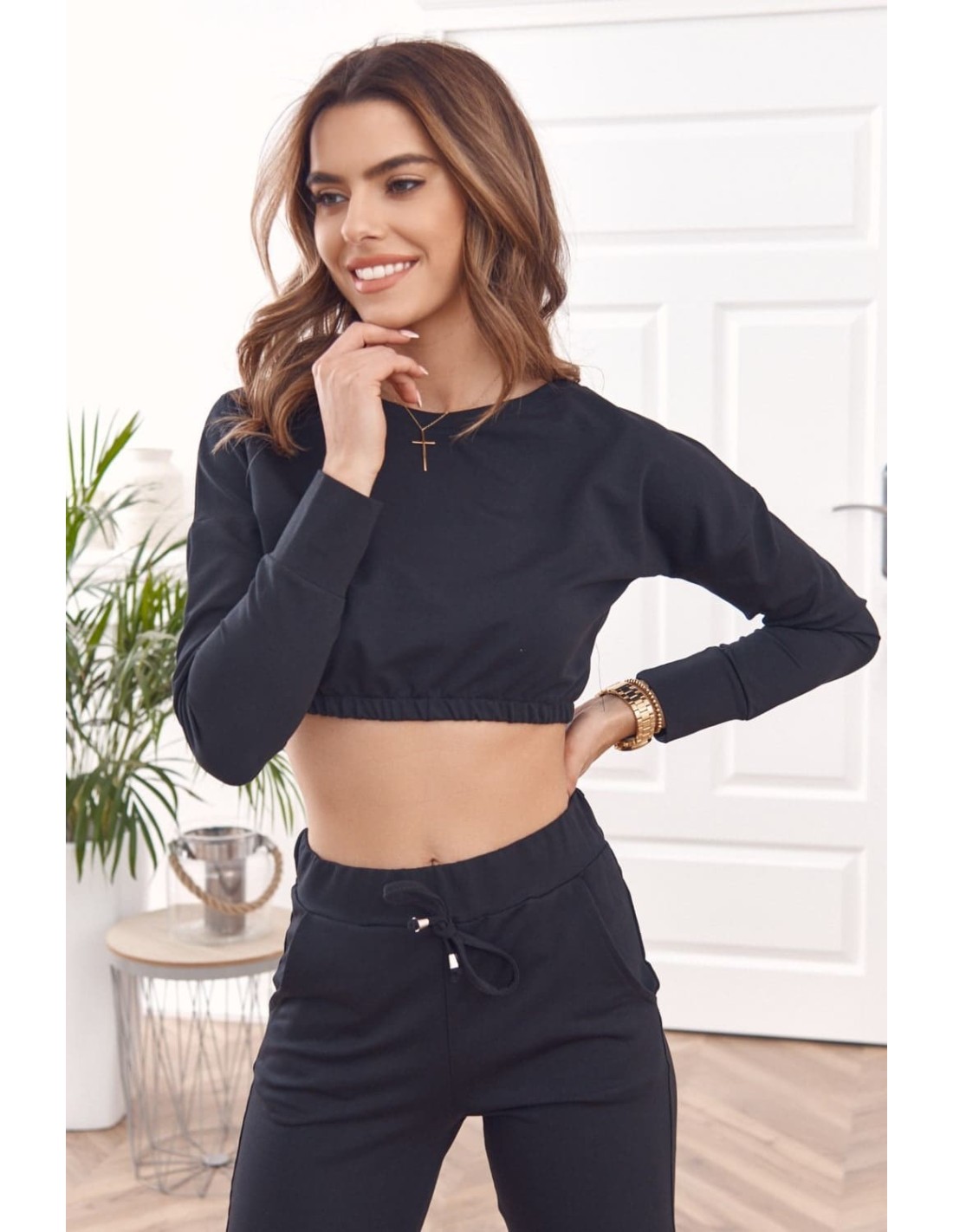 Basic black sports tracksuit set FI605 - Online store - Boutique